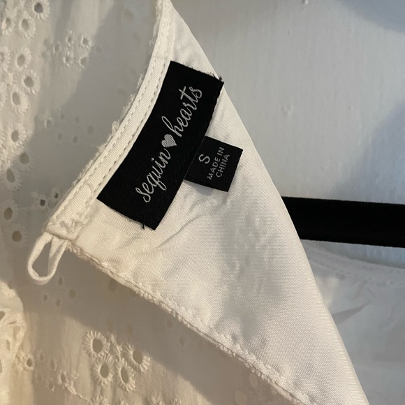 White eyelet ruffle babydoll dress - Picture 2 of 3